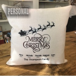Personalised Santa Family Christmas Cushion - Thompson Design